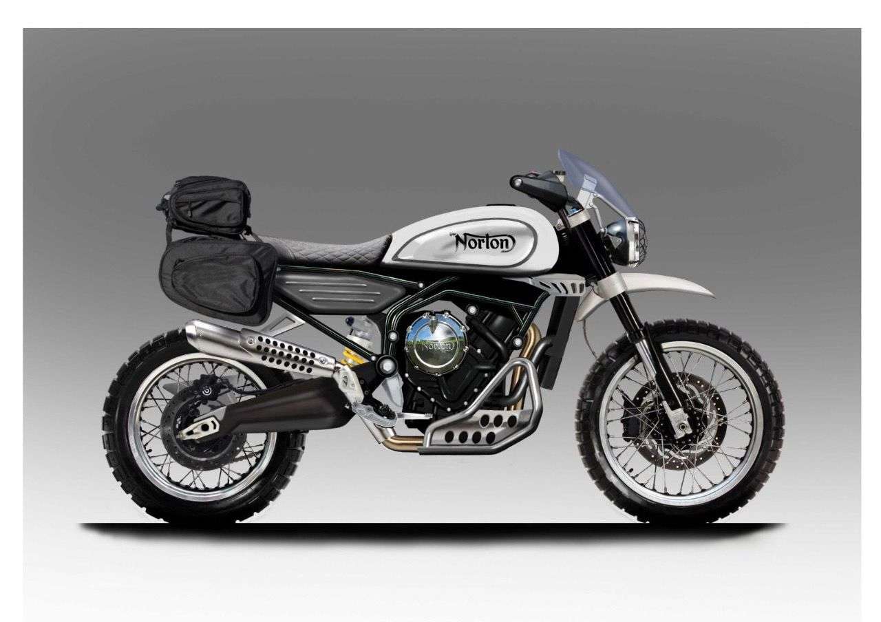 ... und Norton Scrambler 650 mit einigem Zubehör veredelt.