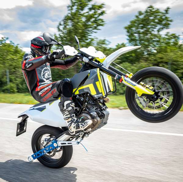 Mit dem Wheelie-Trainer kann man sich komfortabel an den sweet spot herantasten