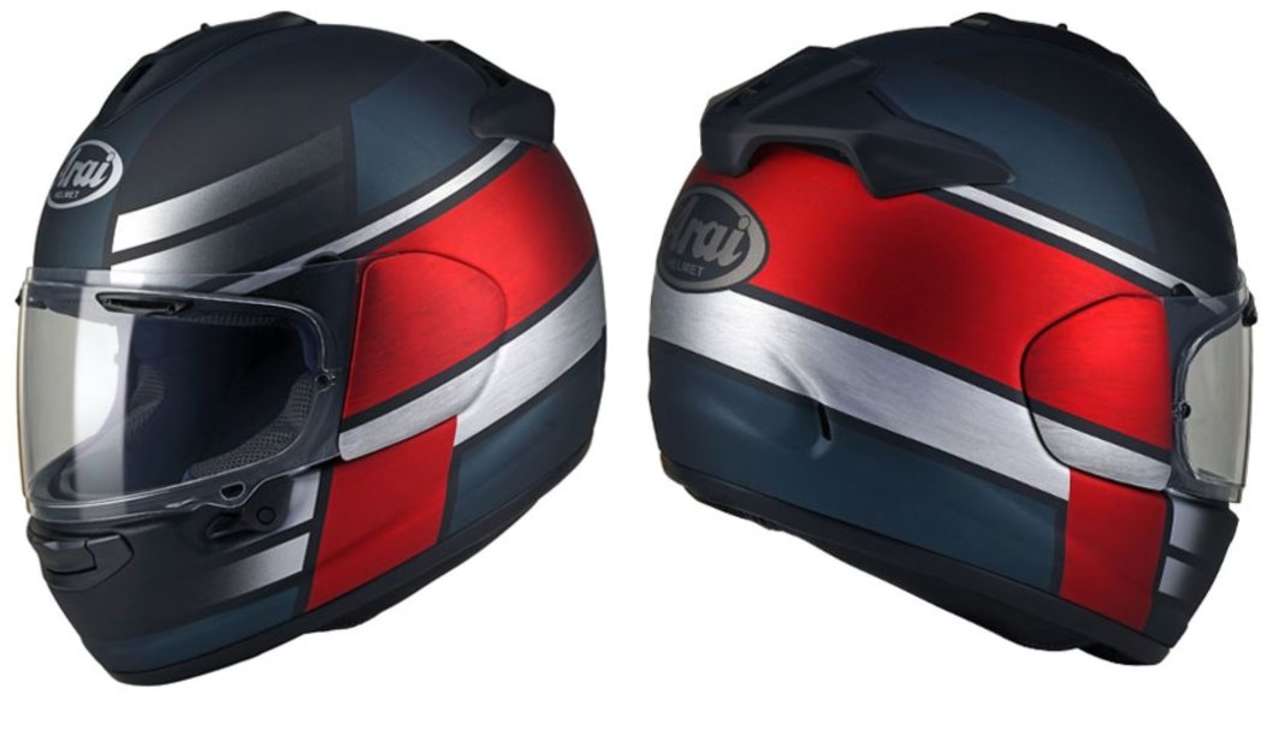 Arai Chaser X-Tone Red: Dieses Design wirkt durch eine "gebürstete" Oberfläche ganz besonders edel.