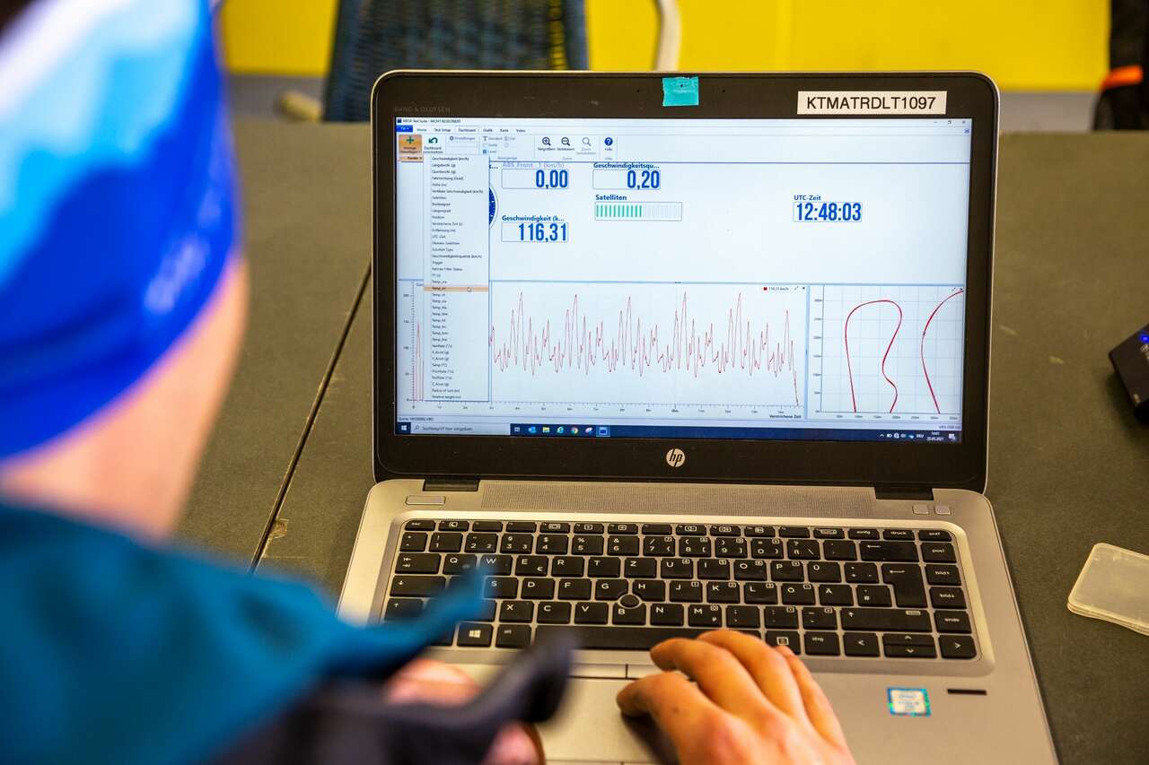 Die Auswertung der zahlreichen Messdaten erfolgte durch das R&D-Team von KTM
