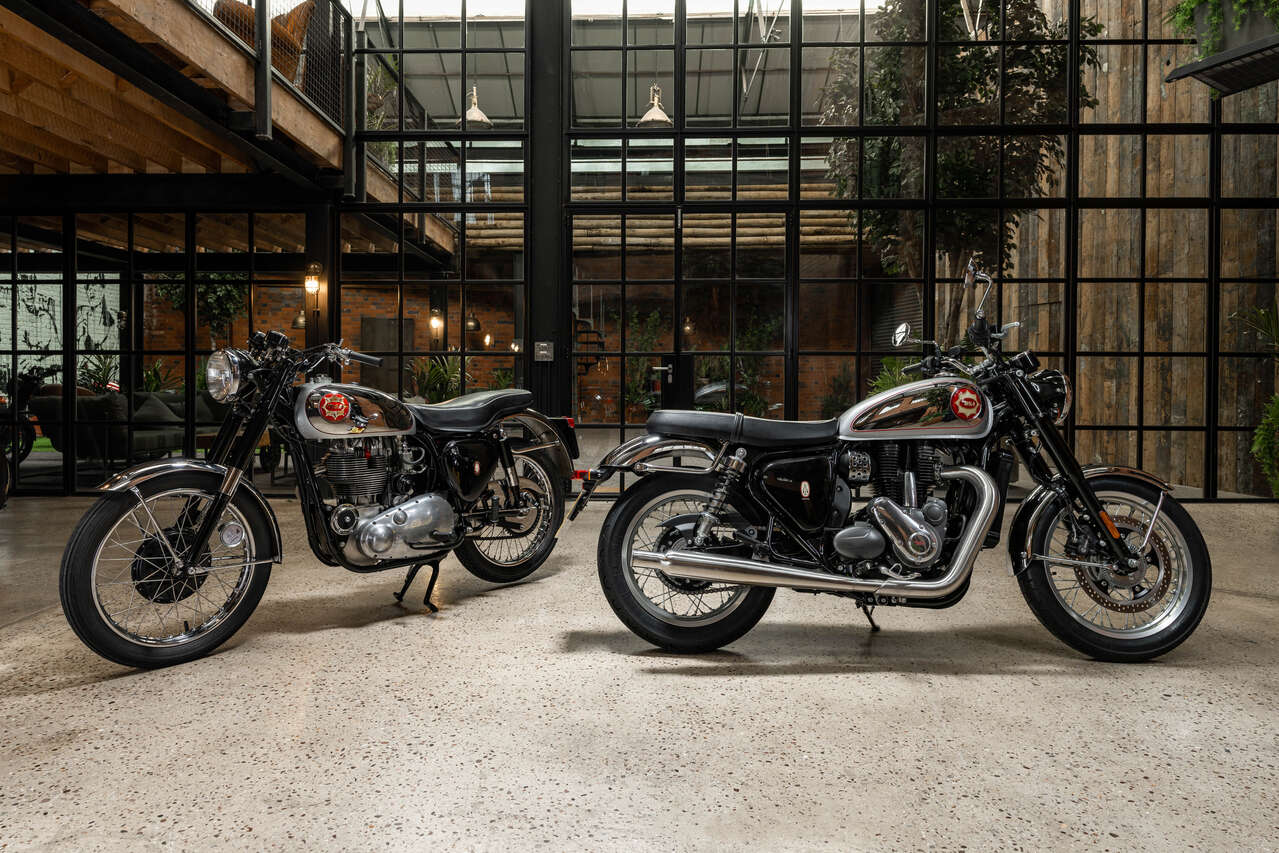 Alt und neu: Die klassische BSA Gold Star links, die Neuinterpretation für 2022 rechts.