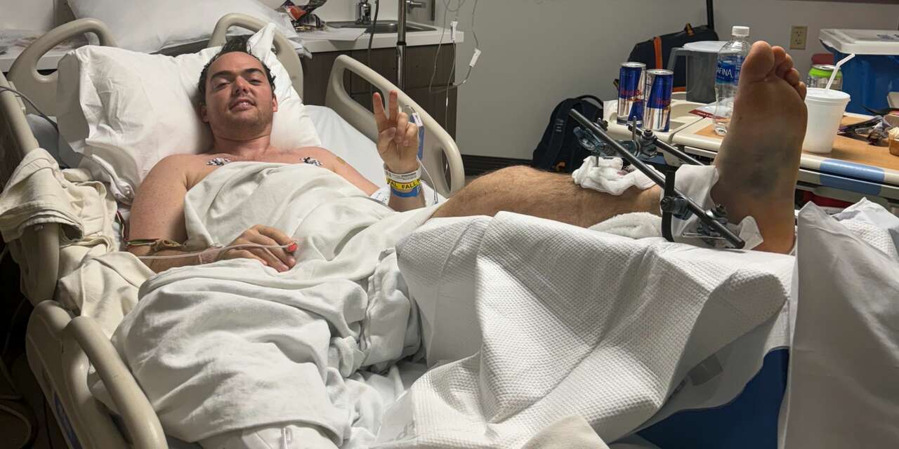Matthias Walkner im Krankenhaus von Palm Springs nach der ersten OP.